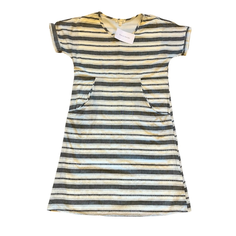 Stevie Hender Striped Short Sleeve Midi Dress - Size M